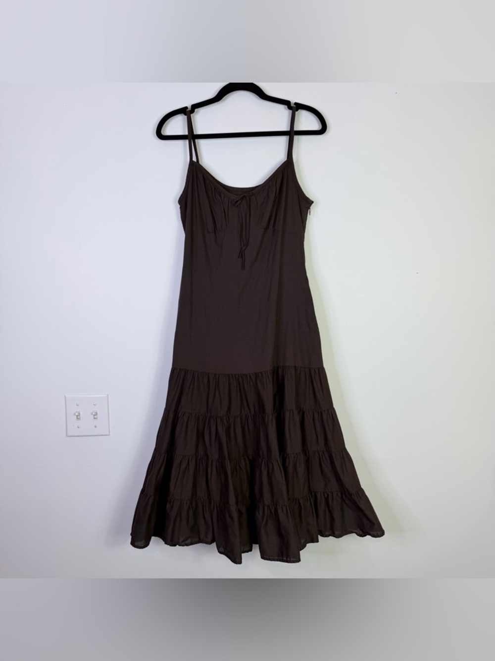 Ann Taylor Loft | Brown Tiered Spaghetti Strap Dress 6P